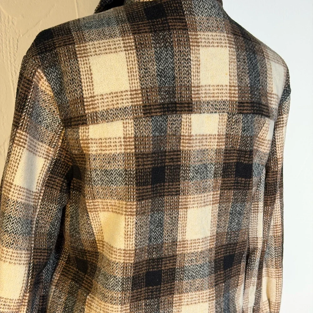 Miss Selfie Plaid Shacket / Jacket - Brown and Cream